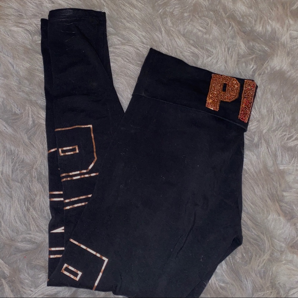✨ VS PINK ROSE GOLD GLITTER, FULL LENGTH LEGGING ✨